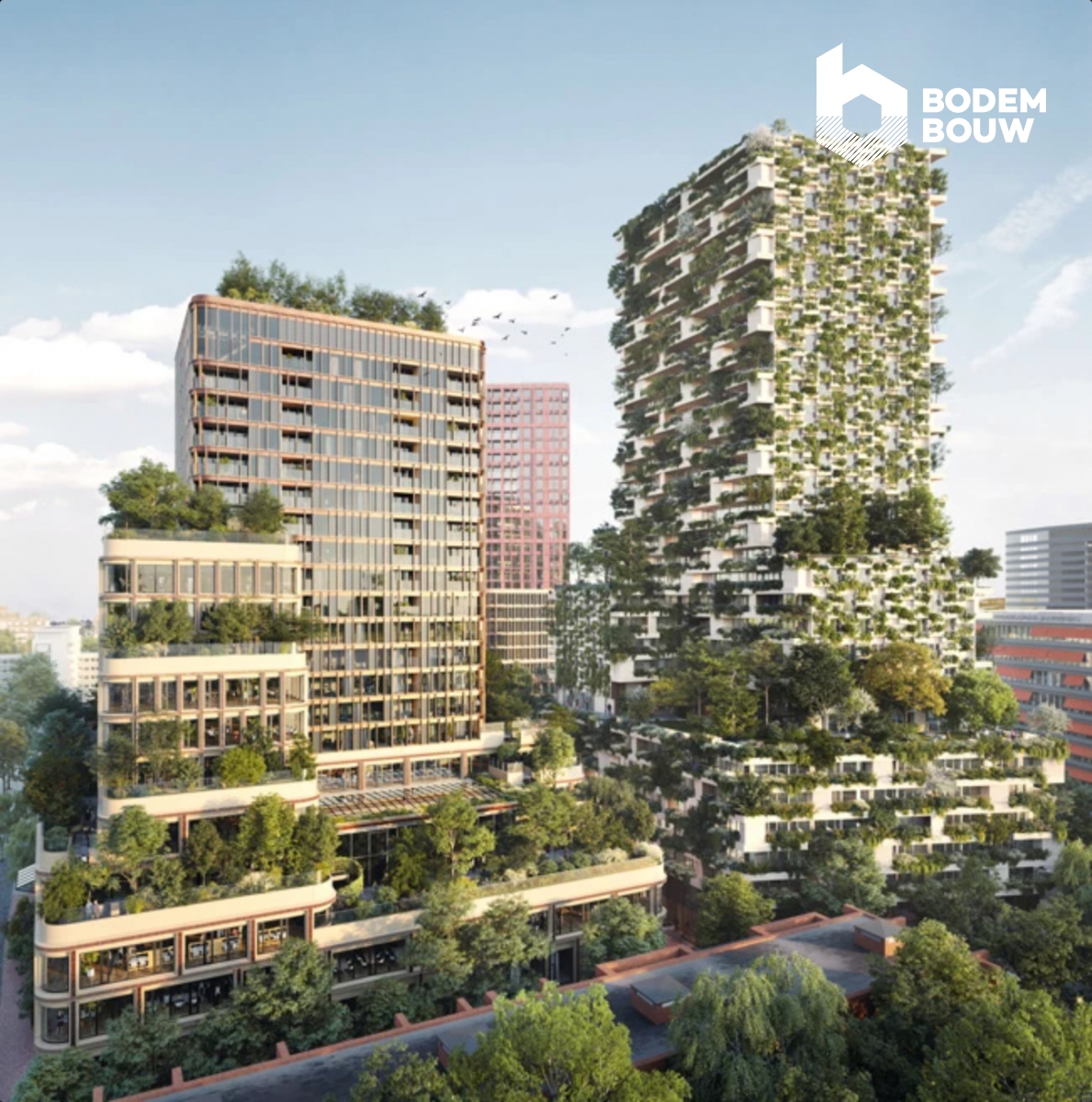 Impressie van de nieuwbouw torens Wonderwoods in Utrecht